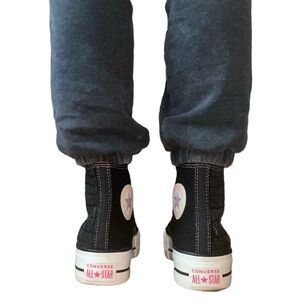 Converse Platforms with Pink, Black and White.
